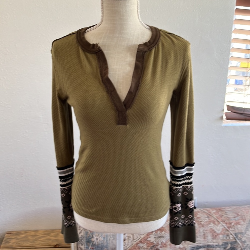 FREE PEOPLE Mikah  layering cuffed shirt